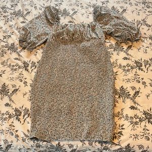 Cute blue floral Maternity Dress with Tie Back L